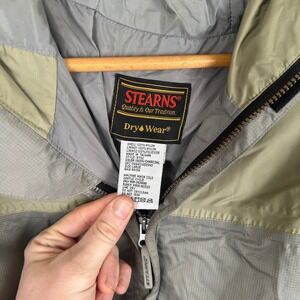 Stearns Dry Wear Mens Lightweight Hooded Jacket Water Resistant Size Large